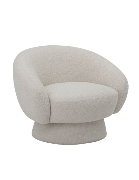 Fauteuil Ted Blanc Bloomingville | Fauteuil bouclette | DecoenLigne