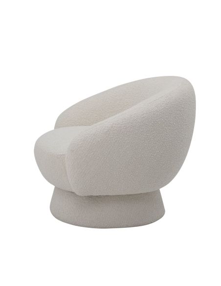 Fauteuil Ted Blanc Bloomingville | Fauteuil bouclette | DecoenLigne