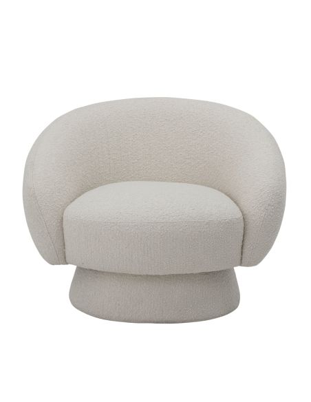 Fauteuil Ted Blanc Bloomingville | Fauteuil bouclette | DecoenLigne