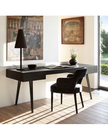 Bureau Wally design 2 tiroirs en chêne et pieds en acier PH Collection