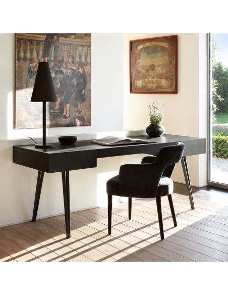 Bureau Wally design 2 tiroirs en chêne et pieds en acier PH Collection