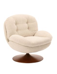 Fauteuil pivotant Memento Beige - Piètement Noyer | Athezza