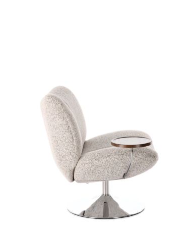 Fauteuil Nolan Beige Chiné avec tablette – Athezza