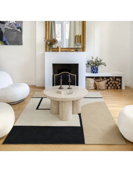 Tapis Strada Beige en laine – Edito | Tapis design