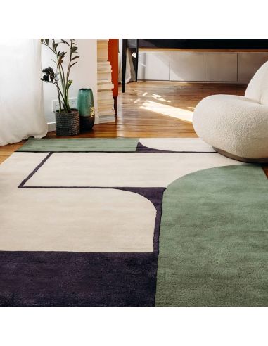 Tapis Strada Vert en laine – Edito | Tapis design