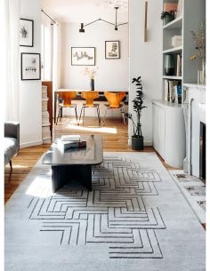 Tapis design sculptural Interférences gris Edito 100% laine 2