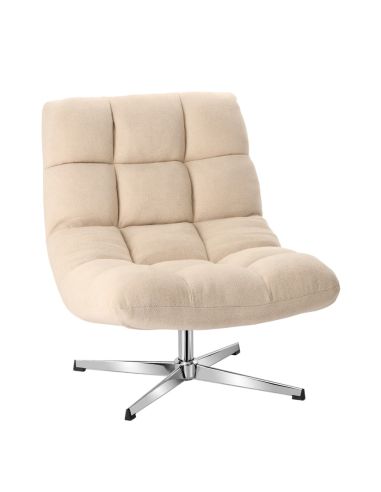 Fauteuil Montclar écru, piètement argenté | Athezza