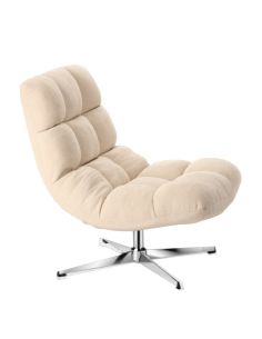 Fauteuil Montclar écru, piètement argenté | Athezza 2