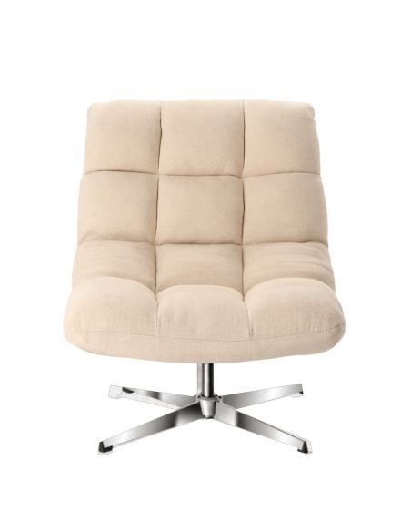 Fauteuil Montclar écru, piètement argenté | Athezza