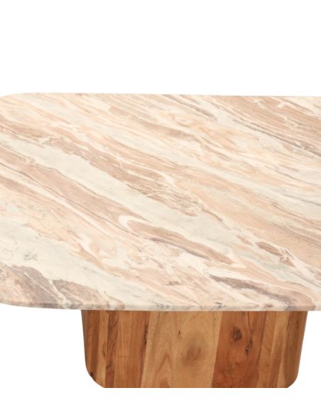 Tables basses Bellac acacia et céramique S/2 | Athezza