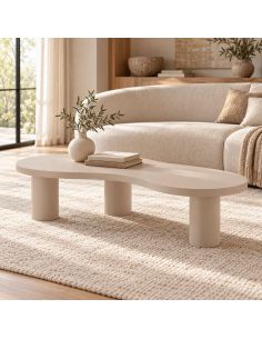 Table basse beige sculpturale – Table basse design pour salon