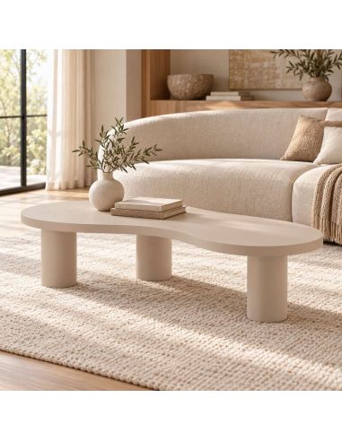 Table basse beige sculpturale – Table basse design pour salon
