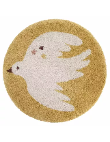 Tapis enfant rond Bohemian Bird Miel Nattiot | DecoenLigne