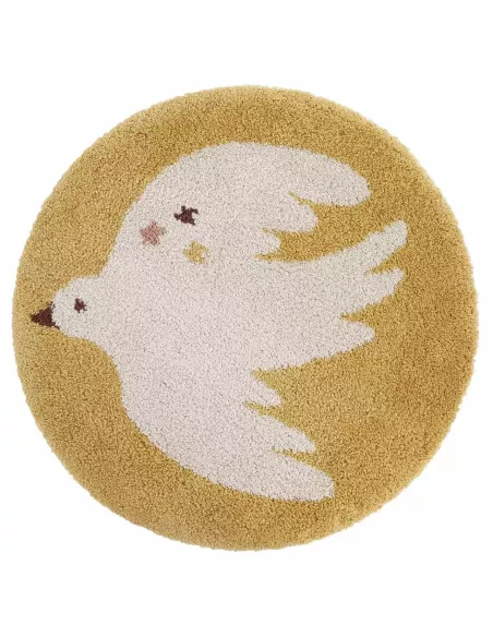 Tapis enfant rond Bohemian Bird Miel Nattiot | DecoenLigne