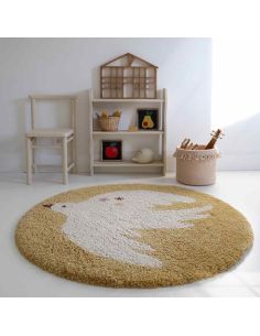 Tapis enfant rond Bohemian Bird Miel Nattiot | DecoenLigne 2