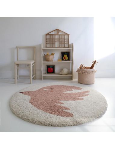 Tapis enfant rond Bohemian Bird Crème Nattiot | DecoenLigne