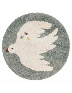 Tapis enfant rond Bohemian Bird Aqua Nattiot | DecoenLigne