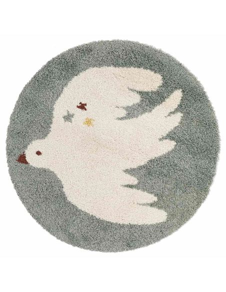Tapis enfant rond Bohemian Bird Aqua Nattiot | DecoenLigne