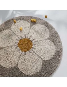 Tapis rond enfant Bohemian Daisy Beige Nattiot | DecoenLigne 2
