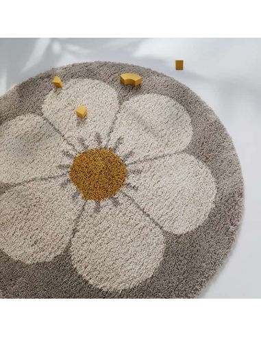 Tapis rond enfant Bohemian Daisy Beige Nattiot | DecoenLigne
