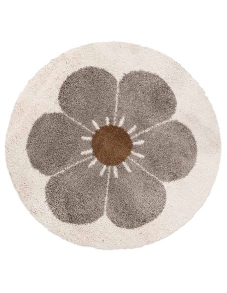 Tapis rond enfant Bohemian Daisy Taupe Nattiot | DecoenLigne
