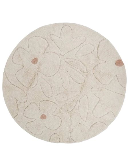 Tapis rond enfant Gentle Flora en coton Nattiot | DecoenLigne