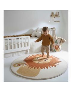 Tapis rond enfant Tiaggo Lion Nattiot Ø 120 cm | DecoenLigne 2