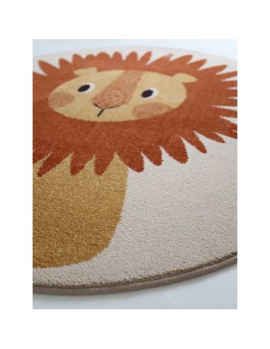 Tapis rond enfant Tiaggo Lion Nattiot Ø 120 cm | DecoenLigne
