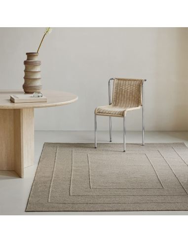 Tapis Border Soft Taupe en laine Brink & Campman | DecoenLigne