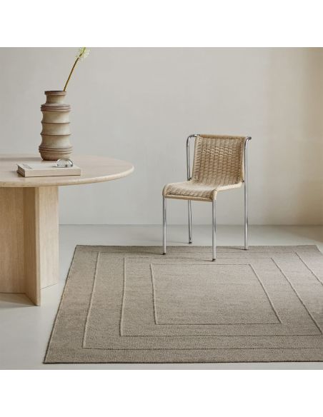 Tapis Border Soft Taupe en laine Brink & Campman | DecoenLigne