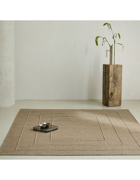 Tapis Border Fur Brown en laine Brink & Campman | DecoenLigne