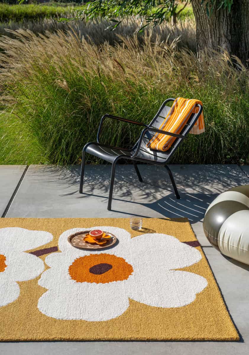 Tapis d’extérieur installé sur une terrasse