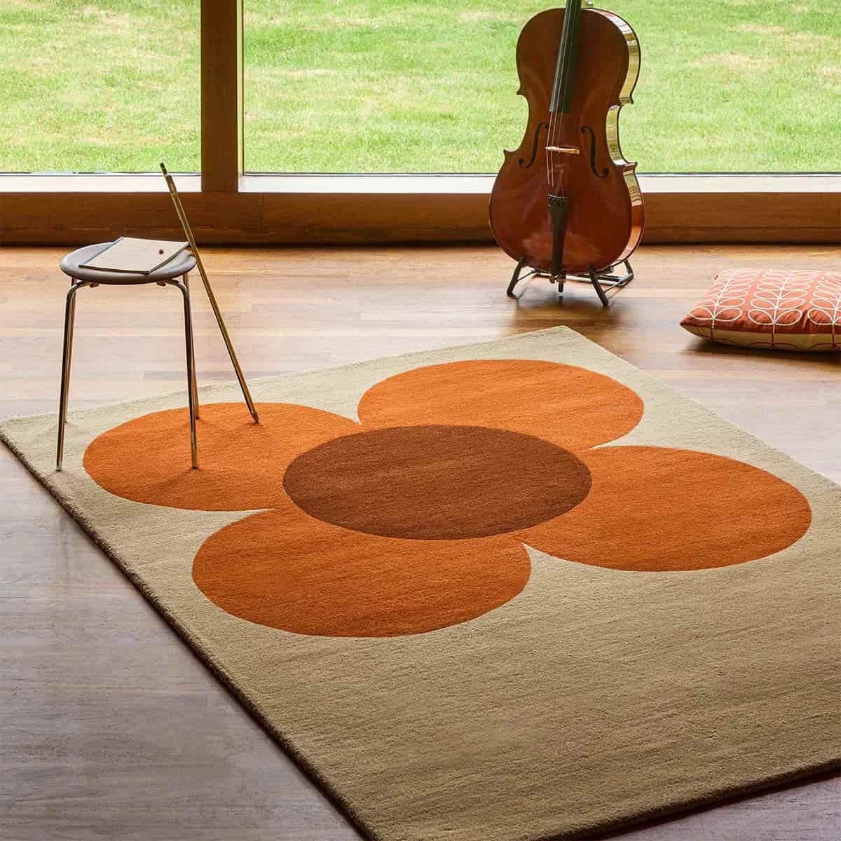 Tapis pour délimiter l'espace d'un salon