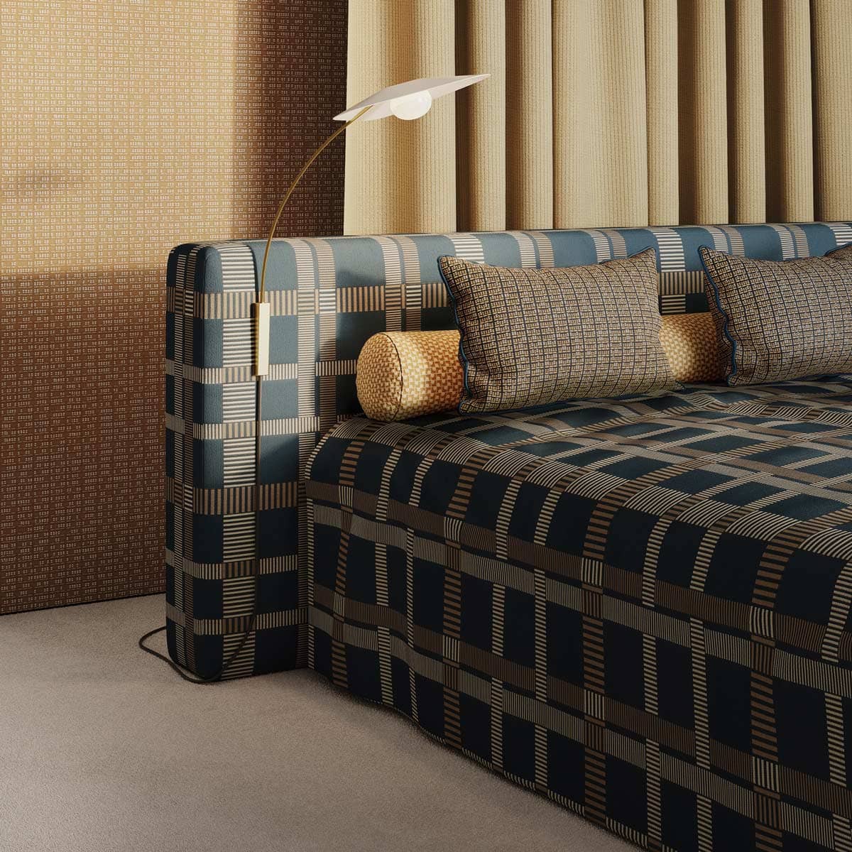 Tissu d'ameublement non feu pour intérieur