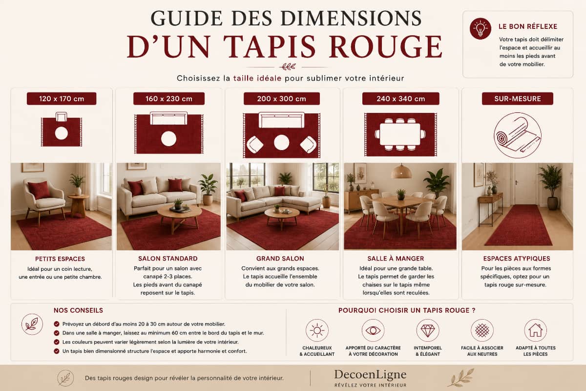 Guide des dimensions d’un tapis rouge